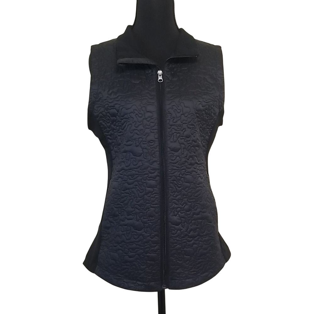 Zelos Black Cozy Quilted Padded Sleeveless Vest Ski Warm Activewear Athleisure M